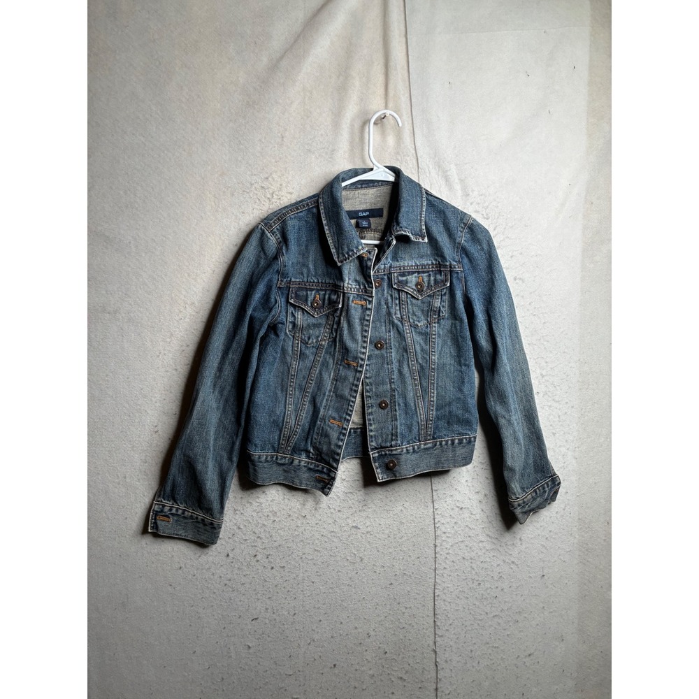 Gap Denim Trucker Jacket Medium Wash Blue 100% Cotton RN 54023 Mens Small
